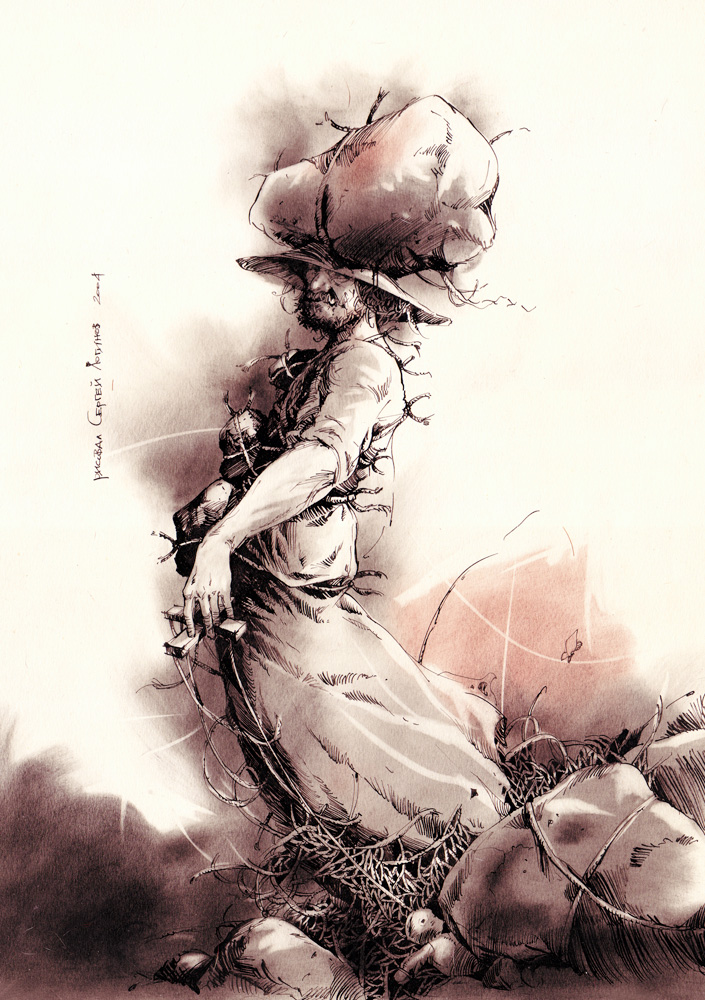 «Таро. Аркан Зеро». 2004. Папір, туш, перо, сангіна